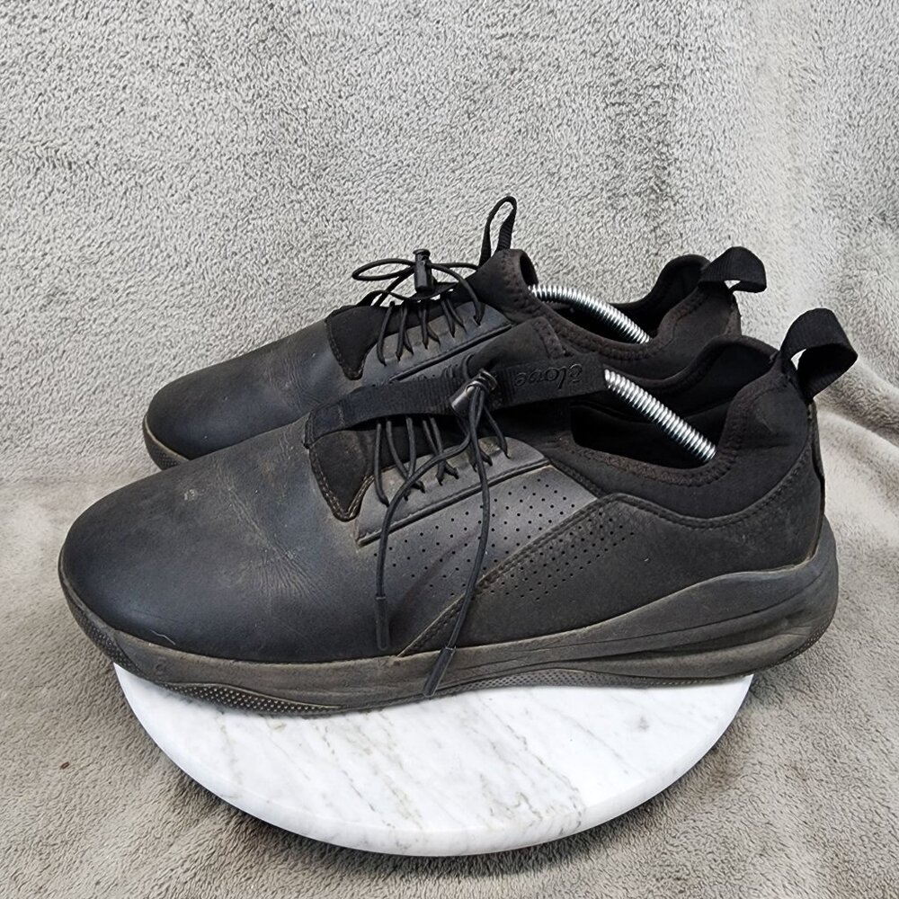 Clove Shoes Mens Size 13 Black Faux Leather Classic Lace Up Sneakers *Read*